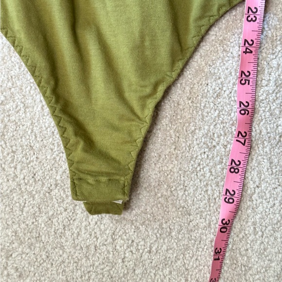 Free People Tee Off Bodysuit, Size L, Olive Green - Picture 8 of 9